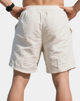 Old Money Natural Linen Drawstring Shorts - White