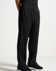 Pleated Relaxed Fit Smart Trousers - Black