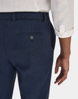 Riviera Linen & Cotton Tailored Trousers - Navy