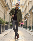 Montclair Tailored Water-Repellent Trench Coat - Green