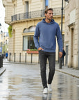 Vaudet Wool Pullover Hoodie for Men - Blue