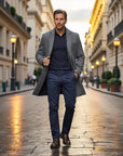Montclair Wool Blend Formal Overcoat - Gray