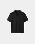 V-Collar Essential Polo Shirt - Black