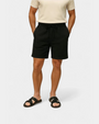 Old Money Natural Linen Drawstring Shorts - Black