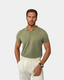 V-Collar Essential Polo Shirt - Green