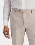 Riviera Linen & Cotton Tailored Trousers - Sand