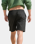 Old Money Natural Linen Drawstring Shorts - Black