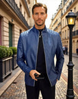 Montréux Structured Biker Jacket - Blue