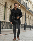 Montclair Tailored Water-Repellent Trench Coat - Black