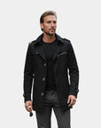 Montclair Tailored Water-Repellent Trench Coat - Black