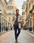 Montclair Tailored Water-Repellent Trench Coat - Beige