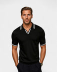 Old Money Contrast Polo - Black