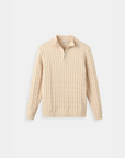 The Old Money Quarter Zip Knit - Beige