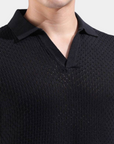 Crochet Texture Relaxed Fit Polo