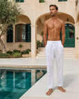 The Riviera Cotton-Linen Drawstring Trousers
