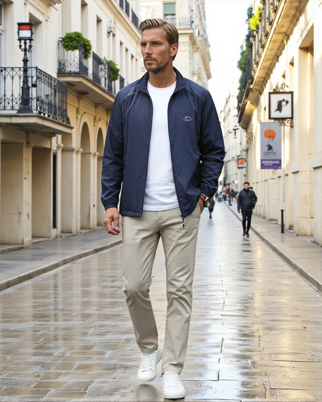 Niels Lightweight Quilted Nylon Summer Jacket - Marine Blue