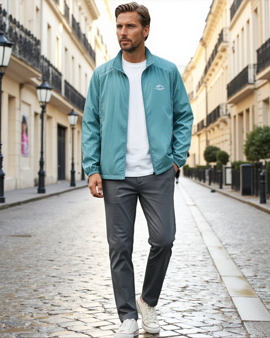 Niels Lightweight Quilted Nylon Summer Jacket - Ocean Blue