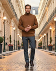 Marceau Textured Lightweight Knit Pullover - Brown