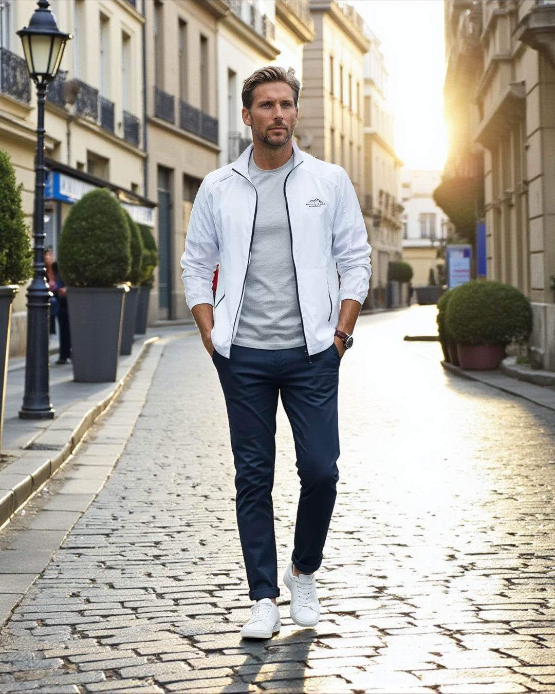 Niels Lightweight Quilted Nylon Summer Jacket - White