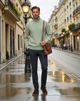 Marceau Textured Lightweight Knit Pullover - Green
