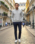 Chamberlain Wool Quarter Zip Polo - Gray