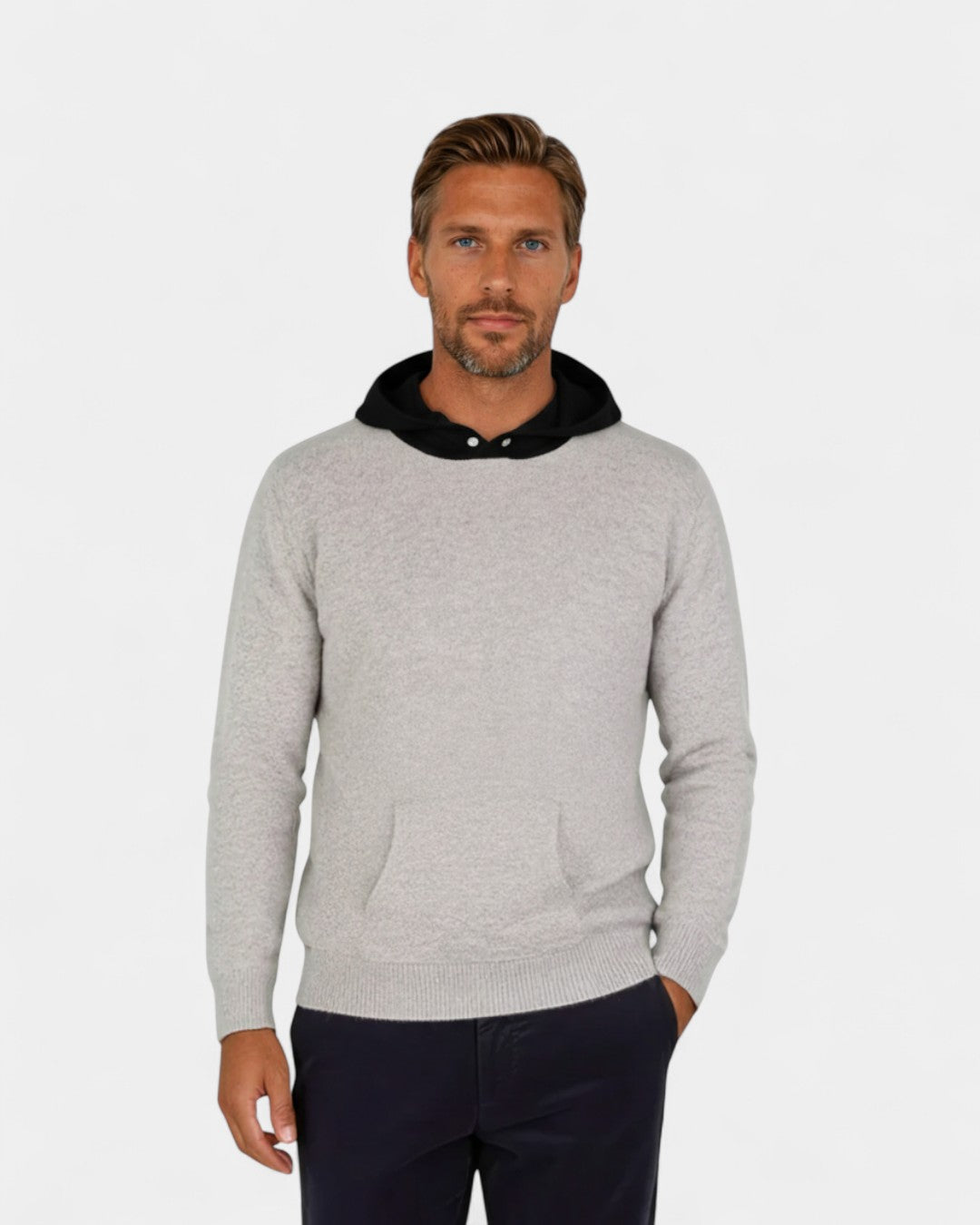 Vaudet Wool Pullover Hoodie for Men - Black