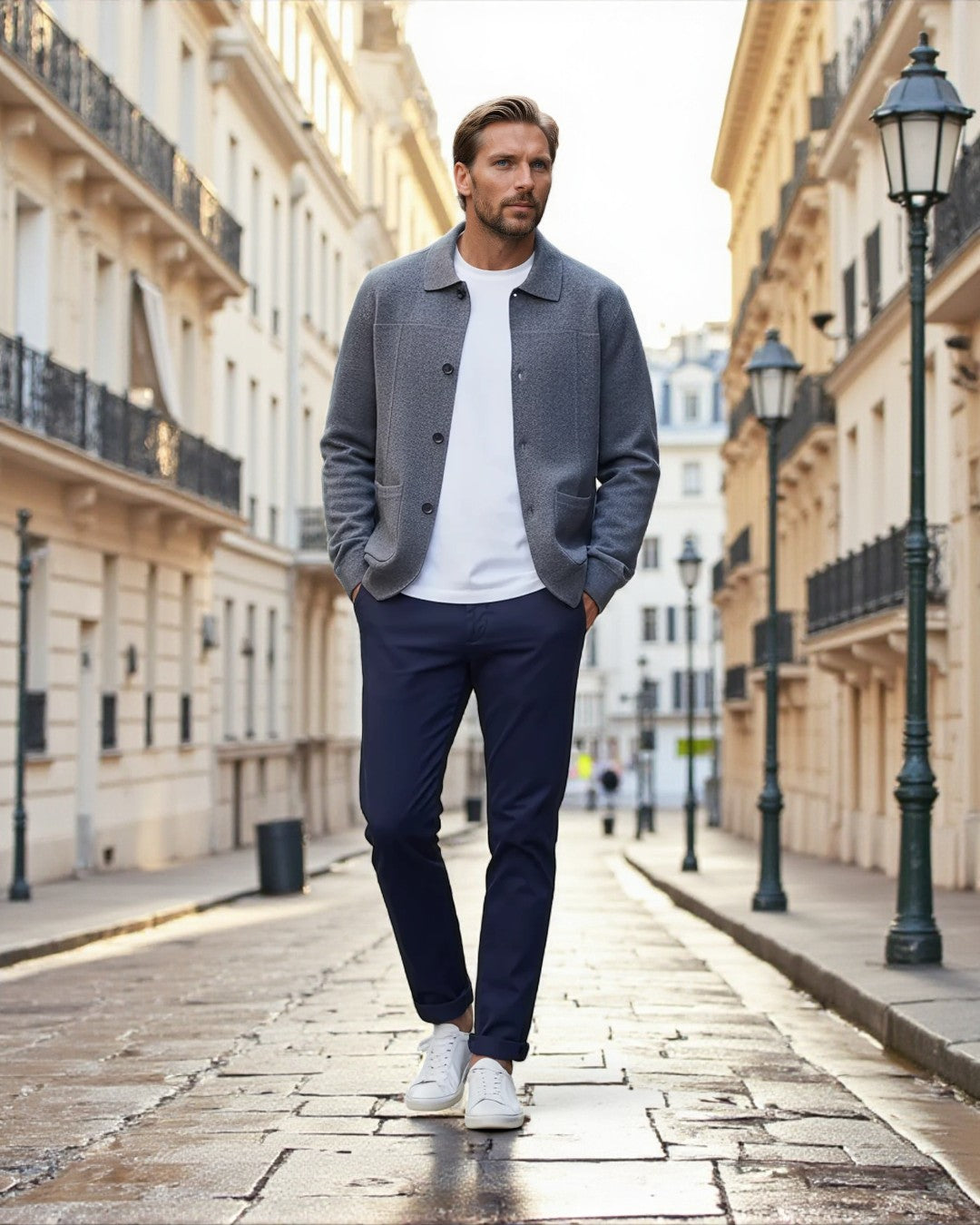 Montréal Wool Overshirt Jacket - Gray