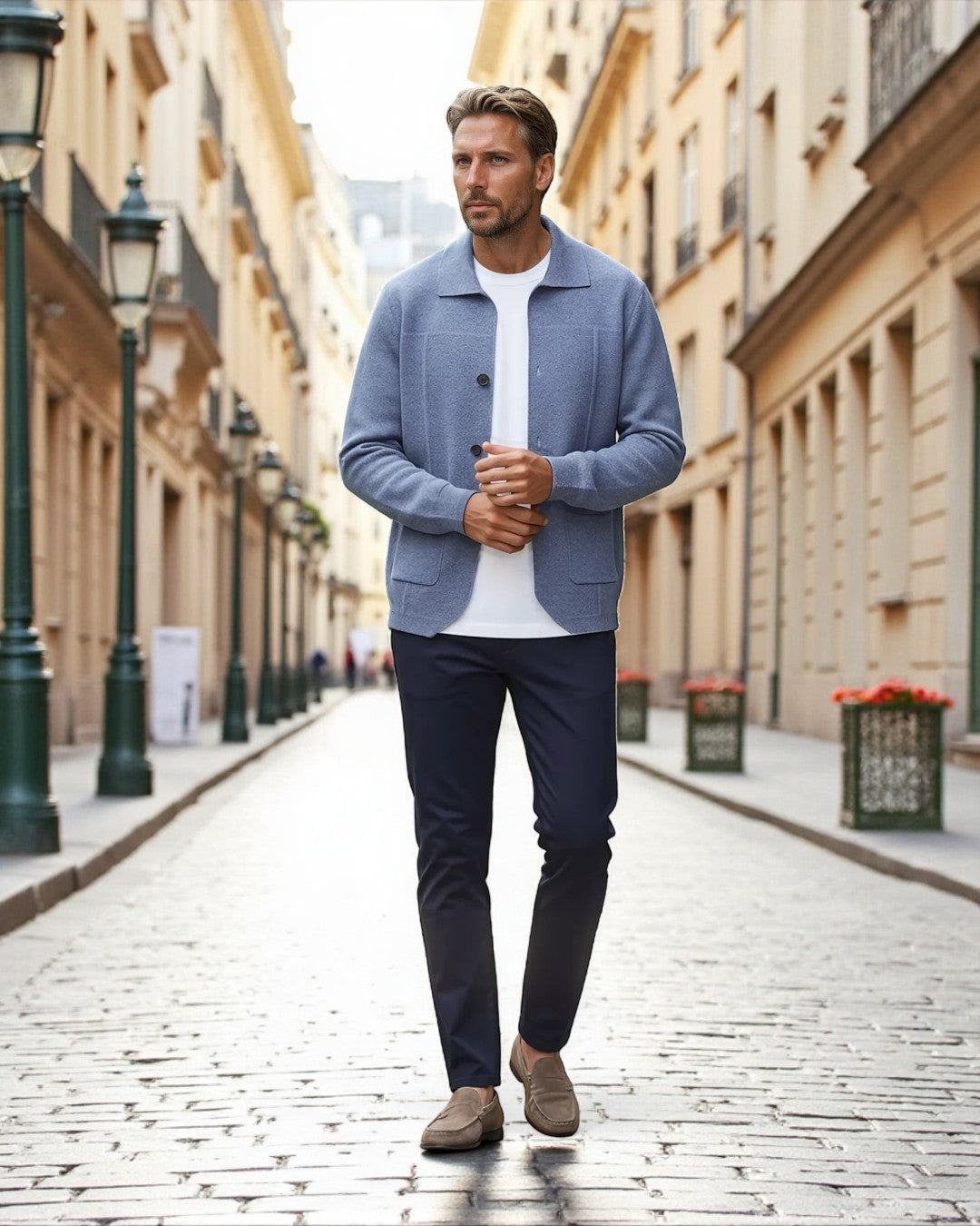 Montréal Wool Overshirt Jacket - Blue