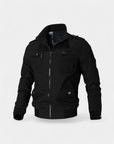 Renard Lightweight Bomber Jacket with High Collar - Black