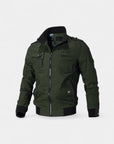 Renard Lightweight Bomber Jacket with High Collar - Green