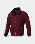 Renard Lightweight Bomber Jacket with High Collar - Red