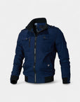 Renard Lightweight Bomber Jacket with High Collar - Navy