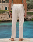 The Riviera Cotton-Linen Drawstring Trousers