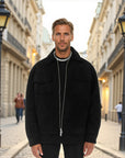 Renard Structured Zip Utility Jacket - Black
