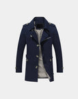Montclair Tailored Water-Repellent Trench Coat - Navy