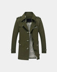 Montclair Tailored Water-Repellent Trench Coat - Green
