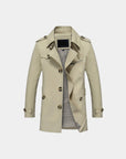 Montclair Tailored Water-Repellent Trench Coat - Beige