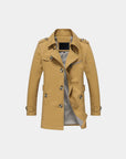 Montclair Tailored Water-Repellent Trench Coat - Khaki