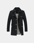 Montclair Tailored Water-Repellent Trench Coat - Black