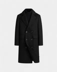 Regency Double-Breasted City Overcoat - Black