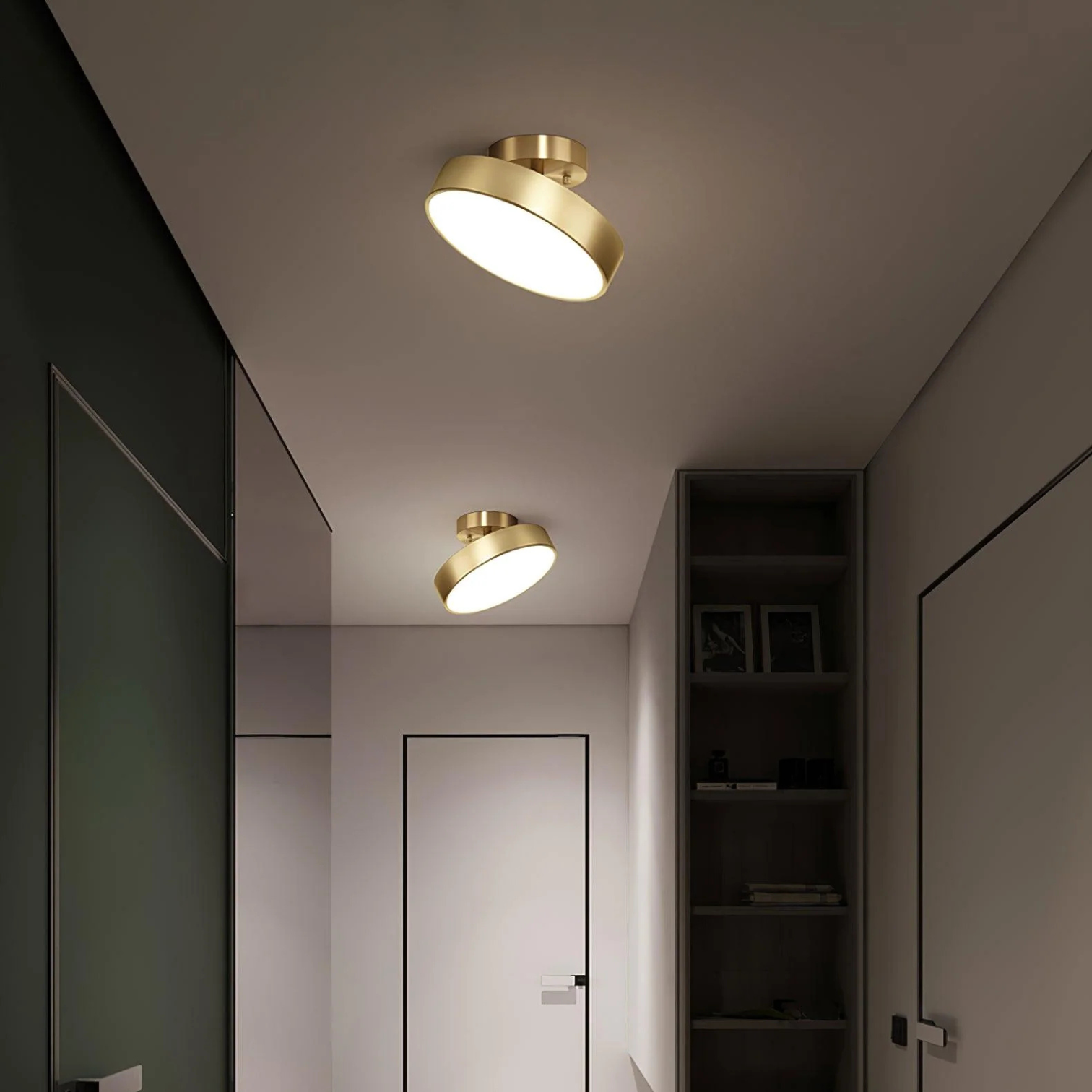 Golden Rotating Ceiling Lamp