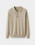 Cambridge Wool Polo Knit Sweater - Beige