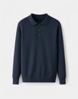 Cambridge Wool Polo Knit Sweater - Navy