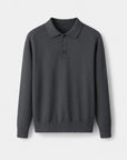Cambridge Wool Polo Knit Sweater - Gray