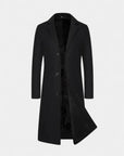 Leclair Tailored Cotton Blend Overcoat - Black