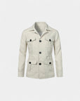 Heritage Linen-Blend Hunting Short Coat - White