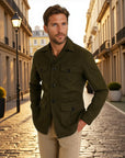 Heritage Linen-Blend Hunting Short Coat - Green