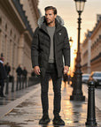 Valmont Insulated Black Hooded Parka - Black