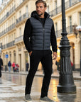 Montclair Thermal Black Hooded Quilted Jacket - Gray