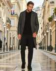 Leclair Tailored Cotton Blend Overcoat - Gray